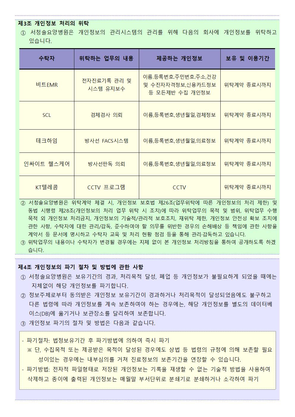 개인정보처리방침 안내